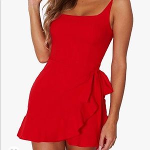 Red soft comfy casual dress.